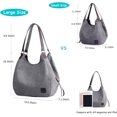 thumbnail image 4 of CNV Women's Multi-pocket Shoulder Bag Fashion Cotton Canvas Handbag Tote Purse, 4 of 14
