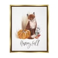 thumbnail image 3 of Stupell Industries Happy Fall Scenic Autumn Fox Pumpkin Botanicals Graphic Art Metallic Gold Floating Framed Canvas Print Wall Art, Design by Studio Q, 3 of 5