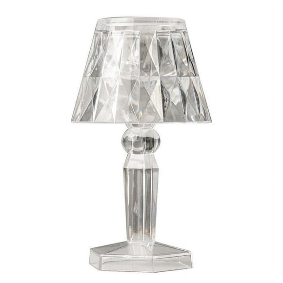 UsRHHA Crystal Desk Lamp with Touch Control, Acrylic Bedside Table Lamp with Dimmable LED, Modern Night Stand Light