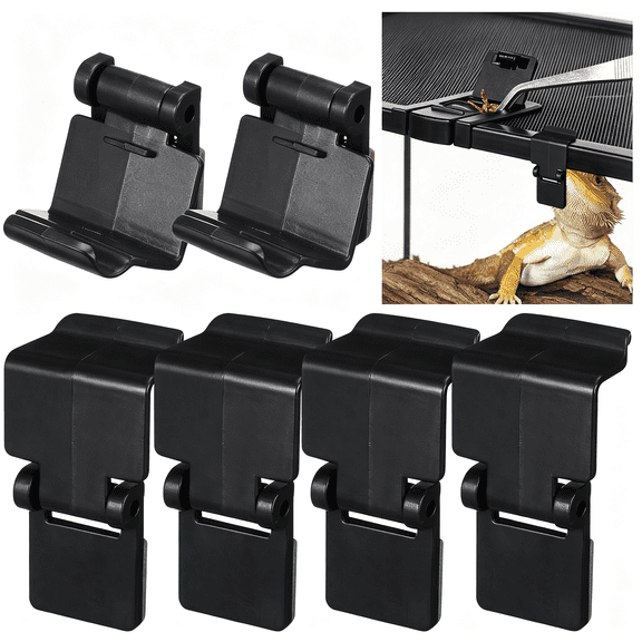 ZHZFKQ 6Pcs Reptile Terrarium Screen Clips: Secure Plastic Cage Lid Locks - Escape Proof Latch S for 10-120 Gallon Snake Turtle Enclosure & Fish Tank