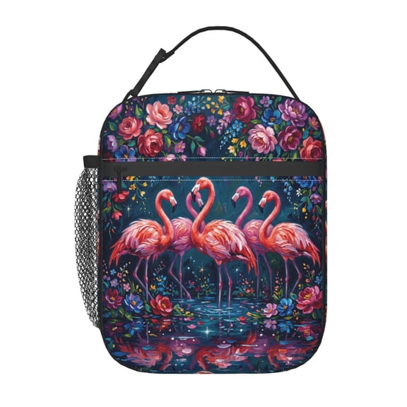 Flamingos Leakproof Lunch Bag Large Capacity Lunchbox Insulated Reusable Lunch Tote Bags Cooler Lunch Container For Work Office Picnic Travel