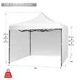 thumbnail image 3 of Texinpress 10x10ft Ez Pop up Commercial Canopy Tent with Sidewalls, White, 3 of 6