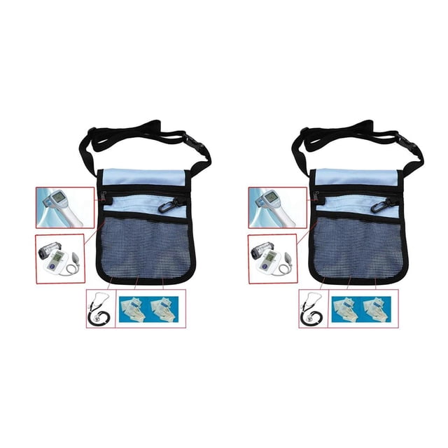 Sonducket Utility Nurse Organizer Belt Extra Pocket Kit Bag Care Waist Pouch 2piezas Azul