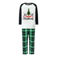 thumbnail image 4 of Family Matching Christmas Pajamas, Christmas Tree Letter Print Long-Sleeved Tops + Plaid Pattern Trousers Sleepwear Outfits, 4 of 10