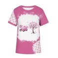 thumbnail image 3 of ICHUANYI Clearance Fashion Woman Causal Round Neck Printing Blouse Short Sleeve T-Shirt Summer Tops(Pink, M) ICHUANYI WER2023081201862, 3 of 4