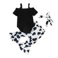 thumbnail image 2 of 3Pcs Infant Baby Girl Clothes Set Tops and Bell bottoms Pants With Headband Newborn Summer Outfits 0-24 Months, 2 of 10
