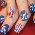 thumbnail image 4 of Kokovifyves Press on Nails Sale Short Glossy Independence Day Light Irregular Lines Glitter 24PSC, 4 of 7