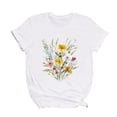 thumbnail image 6 of Enjoytime Womens Tshirt Casual Short Sleeves Wildflower Flower Print Graphic Tee Tops Comfy Soft Wonens Tops Summer Holiday Outfits 2025, 6 of 7