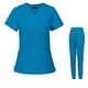 thumbnail image 5 of Uniforme de enfermería Scrubs cómodo hombres mujeres con bolsillos accesorios Scrubs Set azul jinwen  Pantalones superiores, 5 of 8