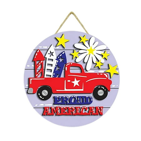 

Wiueurtly Amethyst Car Charm Independence Day Wooden Door Plate National Day Home Party Layout Props Door Hanging Crystals for Chandeliers Memorial Painting Wicker Cornucopia