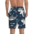 thumbnail image 3 of Daiia Friendly Smiling Sharks Mens Woven Stretch Pajama Short,Short Pajama Pants-Large, 3 of 9