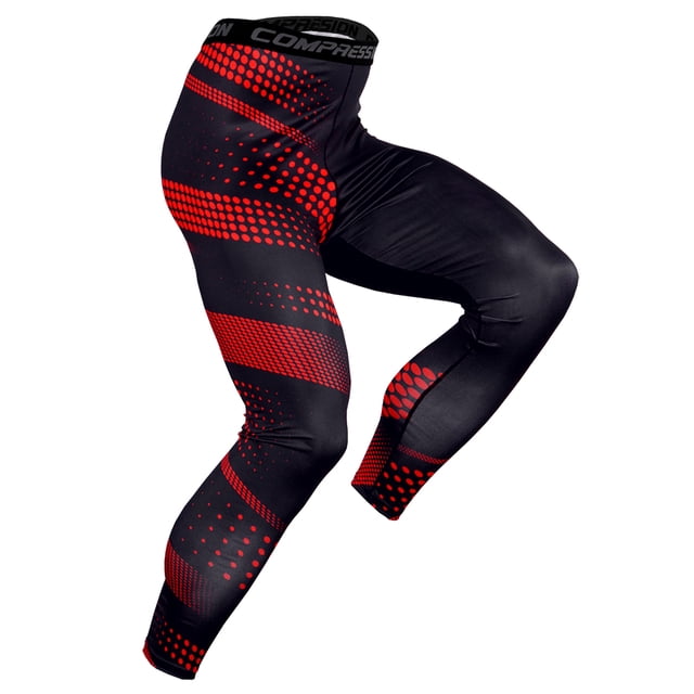 Graflsoa Pantalons de Compression Haute Performance pour Hommes avec Imprimé, Séchage Rapide et Évacuation de l'Humidité pour Course, Basketball et Gym, Tailles Européennes (KC170-KC176)