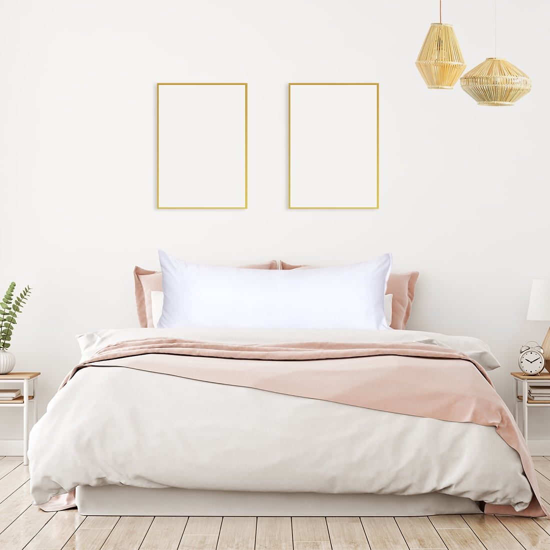 Unique Bargains Silky Satin Zippered Body Pillow Cover, 21" x 54", White