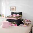 thumbnail image 6 of Manfei Pink Ribbon Bow 7-Piece Twin Bedding,Fashion Cheetah Pattern Bedding Comforter Set,Pink Reversible, 6 of 7
