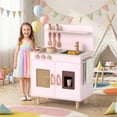thumbnail image 2 of Gymax Play Kitchen w/Realistic Ice Maker Stove Accessories & Water Sink Storage Pink, 2 of 10