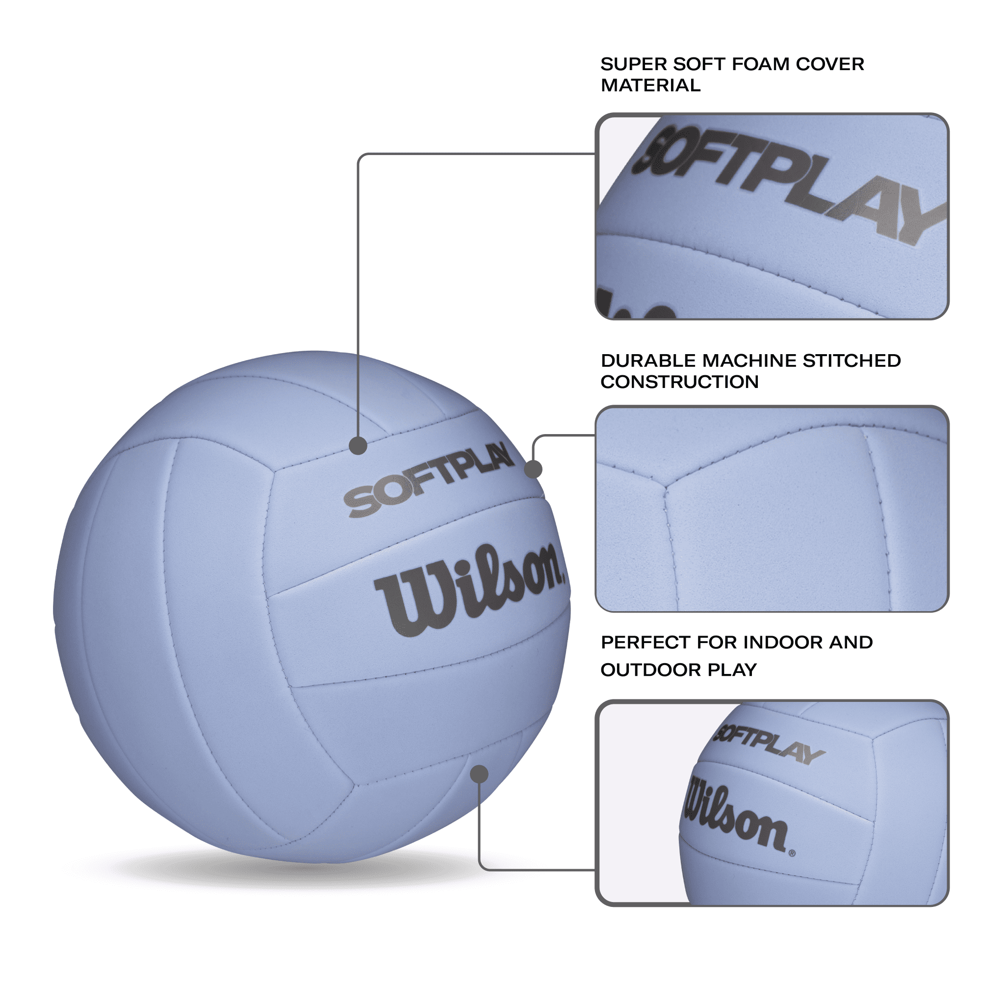 (2 pack) Wilson Softplay Recreational Volleyball - Purple, Official Size