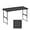 Black, variant on 4ft Portable Folding Table, One-Handed Height Adjustment, 4 Heights, Gravity Lock, Carry Handle, Indoor Outdoor Heavy Duty Fold-in-Half Utility Table, Party, Gray Zeta X4 Pro