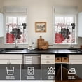 thumbnail image 4 of Pioneer Kitchen Curtains and Valance Set 24 Inch Tier Beautiful Wild Peonies Flower Curtains Small Drapes for Cafe Living Room Bathroom Farmhouse 3 Pieces Set Rod Pocket, 4 of 6