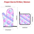 thumbnail image 4 of YFYANG Kits Mitaines et Porte-Pots 4 Pièces, Résistant à la Chaleur et Antidérapant Colourful Checked Stripes Kitchen Gant Pot Mat pour la Cuisson et la Cuisson, 4 of 8