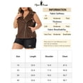 thumbnail image 6 of DARING DIVA Women's Plus Size Lapel Zipper Utility Motorcycle Suede Jacket Vest 3X Brown, 6 of 6
