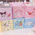 thumbnail image 4 of Caja de almacenamiento Kawaii Kuromi My Melody Cinnamoroll, cajón plegable de doble capa, de dibujos animados, para escritorio, regalo de joyería, 4 of 4