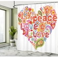 thumbnail image 5 of Ambesonne Spring Shower Curtain, Hippie Floral Heart Sign, 69"Wx84"L, Multicolor, 5 of 5