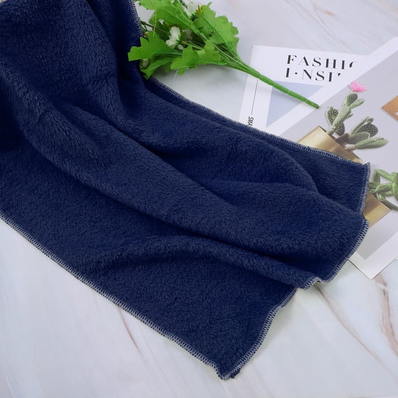 Hearthoom Solid Blanket for Couch Bed Lightweight Velvet Throws Decorative Blankets for Sofa Chair Lap Blue