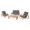 Teak/Dark Gray, variant on GDF Studio Youssef Outdoor Acacia Wood 4 Seater Chat Set with Cushions, Teak and Beige