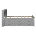 thumbnail image 6 of Noble House Nerissa Twin Platform Bed with Bookcase Headboard, USB Ports, Extra Trundle and Storage Drawers, Gray, 6 of 17