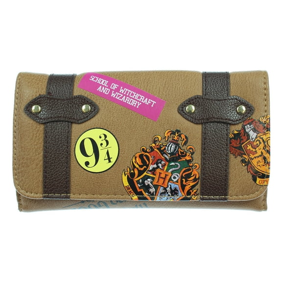 Harry Potter Hogwarts School Trunk Inspired Snap Closure Trifold Wallet