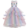 thumbnail image 1 of eKids Robe de Princesse pour Fille Longue en Tulle Robe de Demoiselle d'Honneur Costume Unicorn, 1 of 7