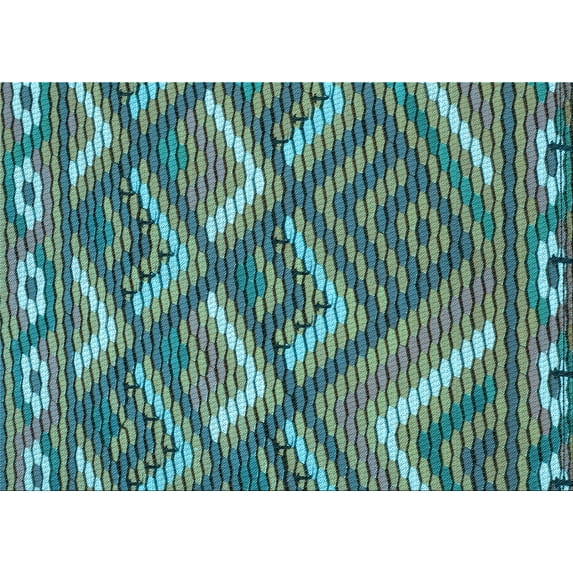 Ahgly Company Indoor Rectangle Patterned Deep-Sea Green Area Rugs, 3' x 5'