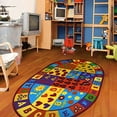 thumbnail image 4 of Furnish My Place 740 ABC With Numbers 9'x13'2" Oval ABC Area Rug for Kids, Educational Alphabet Letter & Numbers, Anti-Skid Rubber Backing, Multicolor, 4 of 5