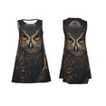 thumbnail image 7 of Yiaed Classical Style Brown Owl Print Women's Sleeveless Dress, Loose Fit Summer Dress, Casual Sleeveless Dress for Women, 7 of 7