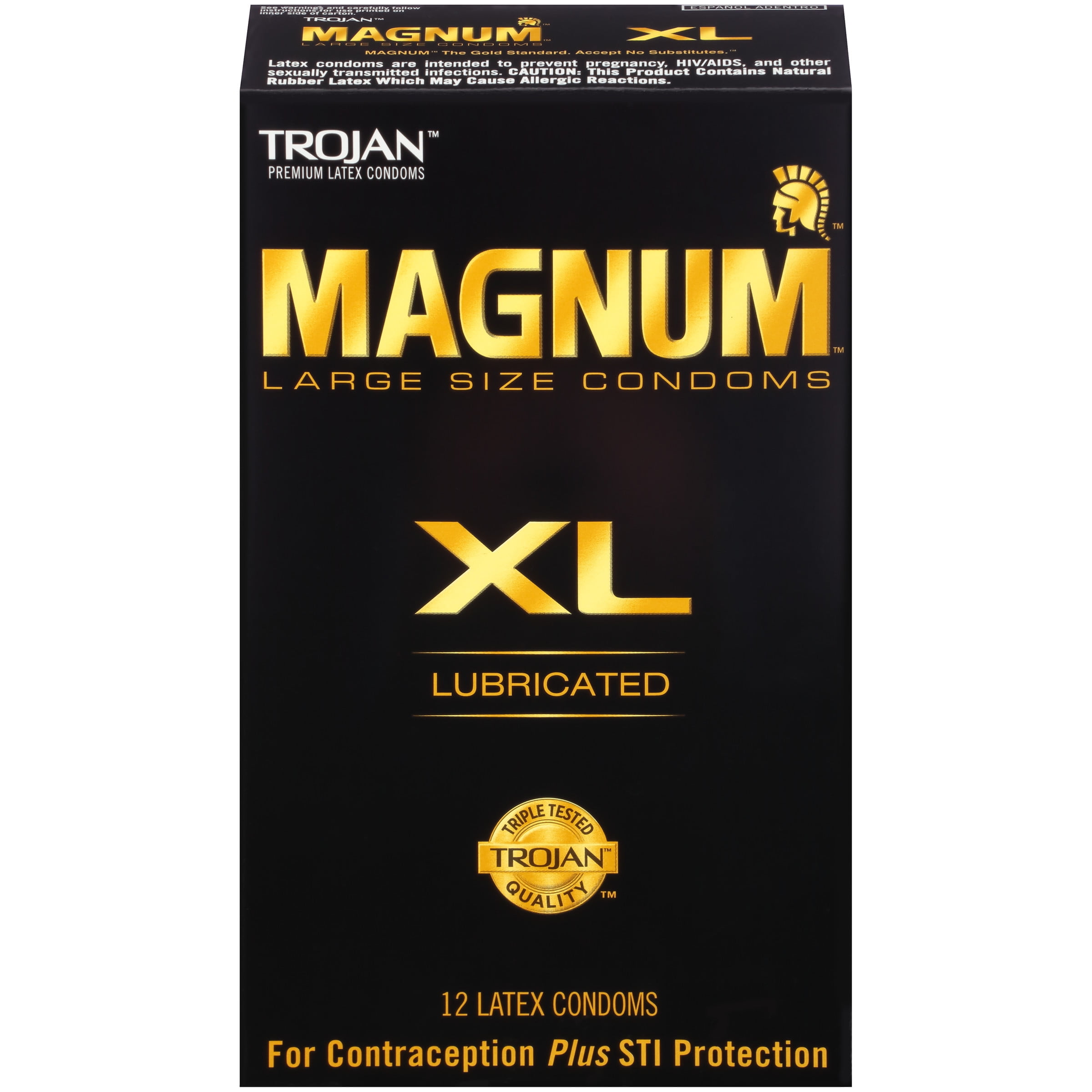 Trojan Magnum XL Large Size Lubricated Condoms - 12 Count. 