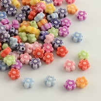 Craft Style Colorful Acrylic Beads Flower Mixed Color
