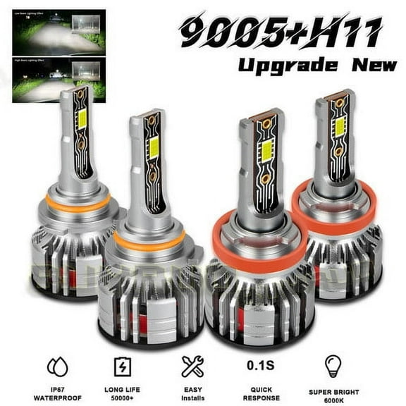 LED Headlight Bulbs High & Low Beam Kit 6000K for 2008-2014 Nissan Rogue