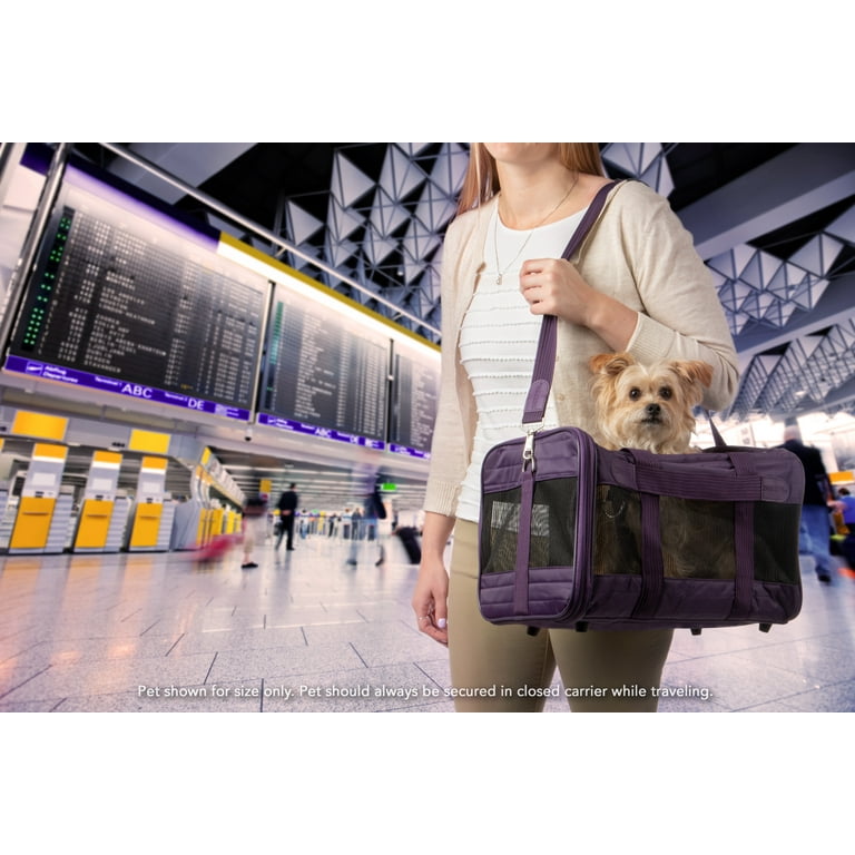 Sherpa original delux パープル ペットソフトキャリーバッグ Sherpa Original Deluxe Airline Approved Pet Carrier, Purple
