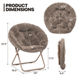 thumbnail image 2 of MoNiBloom Comfy Saucer Chair, Foldable Faux Fur Lounge Chair for Bedroom Living Room, Cozy Moon Chair with Metal Frame for Kids Adults, Beige, 2 of 10