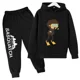 thumbnail image 3 of Conjunto de sudadera con capucha y pantalones de polar para niños, conjunto de 2 piezas, chándal, estampado de cabeza grande de Sasquatch furtivo, 3 of 5