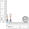 thumbnail image 2 of Gem Stone King 18K Rose Gold Plated Silver Swiss Blue Topaz Red Created Ruby and White Lab Grown Diamond Drop Dangle Earrings for Women (3.53 Cttw, Heart Shape 7MM, Round 4MM), 2 of 4