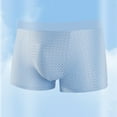 thumbnail image 4 of zeranth Men Ice Silk Mesh Shorts Briefs Mid-rise Elastic Waistband Seamless Fit Panties Breathable Mesh Slim Fit Underwear, 4 of 7