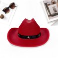 thumbnail image 6 of RUINIXCW Western Toddler Baby Girl Boy Cowgirl Hat Kids Cowboy Hat Felt Wide Brim Hats with Star Leather Belt Dessy Hats Themed Party Cap with String Wedding Party Costume, 6 of 9