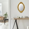 thumbnail image 2 of Vintage Decorative Gold Framed Mirror, Small Oval Wall Hanging Mirror - 9.6" W x 14.3" L (GOLD), 2 of 6