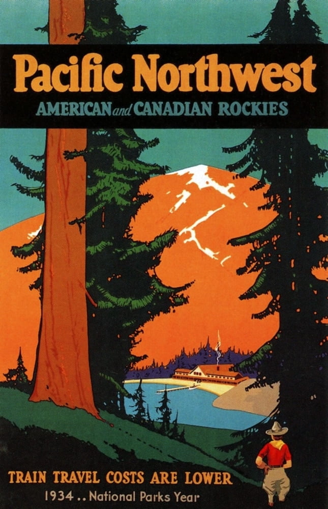 travel poster pacific northwest travel pacific northwest pacific northwest painting pacific northwest poster wall decor