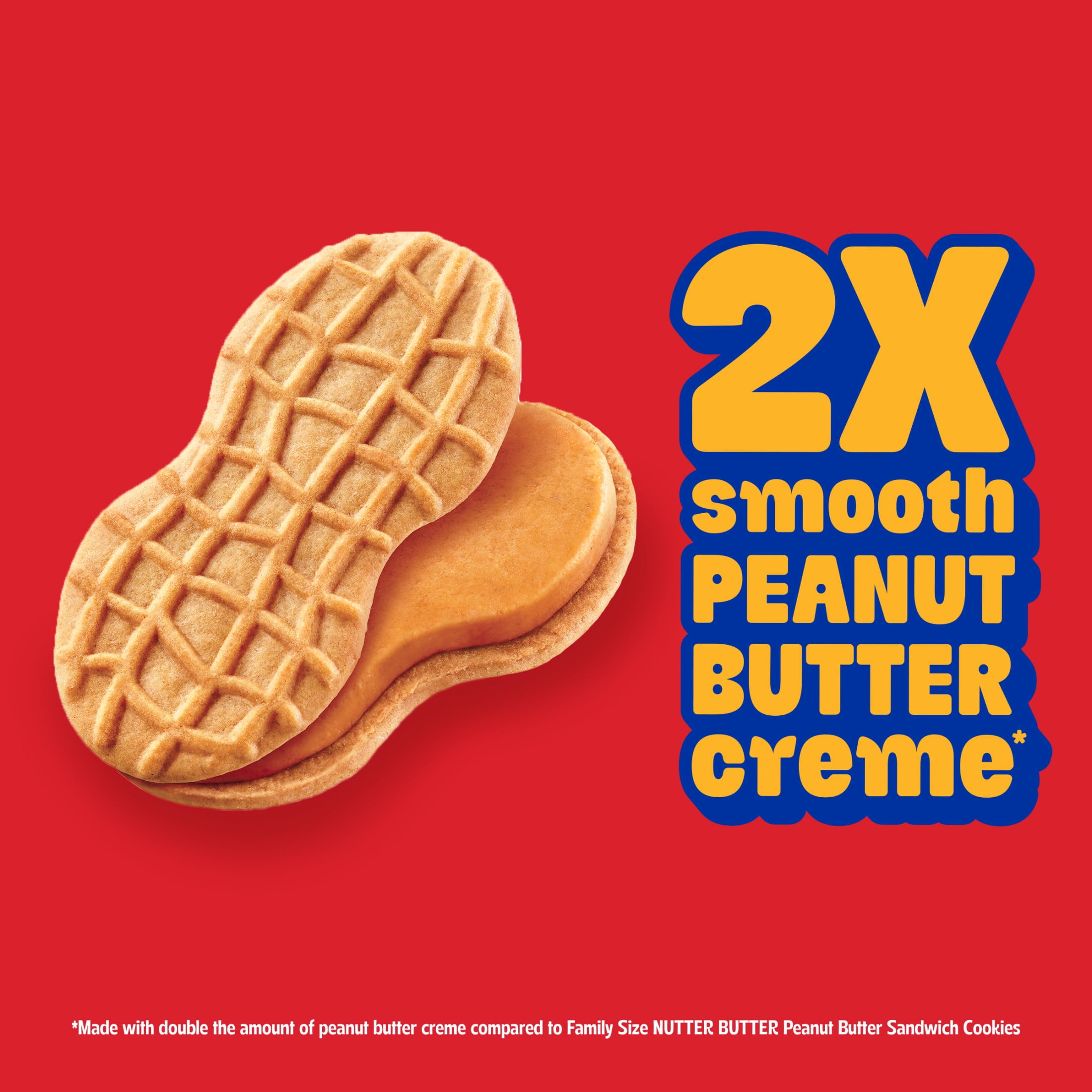 NUTTER BUTTER Double Nutty Peanut Butter Sandwich Cookies, Family Size, 15.27 oz