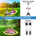 thumbnail image 5 of Hishine 43" 700LBS Saucer Tree Swing for Kids, Waterproof Flying Saucer Swing with A Swivel, Hanging Straps, Adjustable Ropes, Round Mat Spinner Swing for indoor/playground swing set, Yellow, 5 of 10