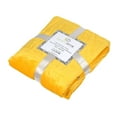 thumbnail image 3 of Luxurious Soft Velour Fleece Throw with Super Ultra Soft Faux Fur on backside Blanket 49”x 73” Mustard Color, 3 of 3