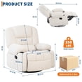 thumbnail image 2 of Electric Massage Recliner Chair, 3-in-1 Heated Vibration 360° Swivel Rocker with Storage Pockets for Living Room & Bedroom, 2 of 8