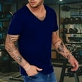 thumbnail image 2 of XIAONU Men's Classic Casual T Shirt Short Sleeve V Neck Regular Fit Tee Breathable Everyday Work Weekend Shirts, 2 of 4